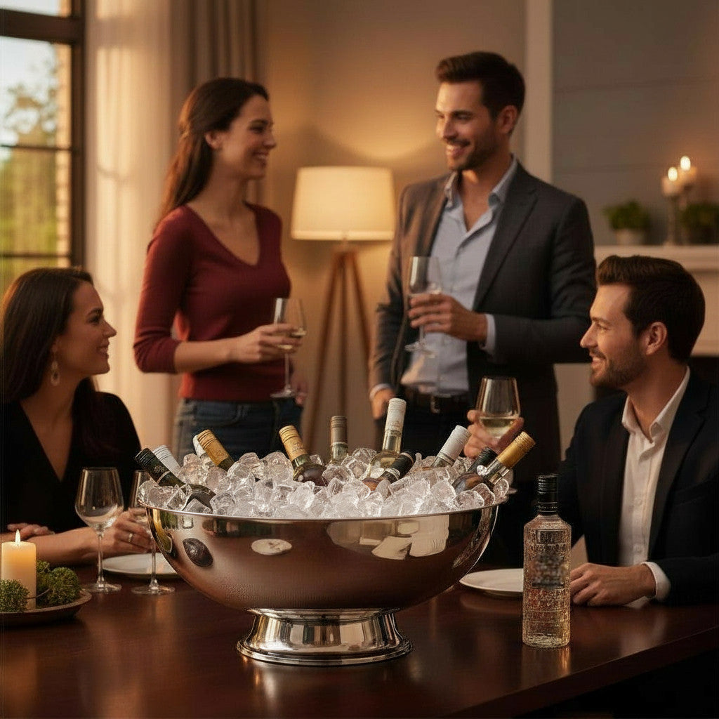 AURANACS® Maximus | Imperial stainless steel XXL bowl | Mirror-polished drinks cooler bowl | Gigantic Ø 66 cm | For champagne, wine &amp; beer | The really big thing for barbecues, events &amp; galas