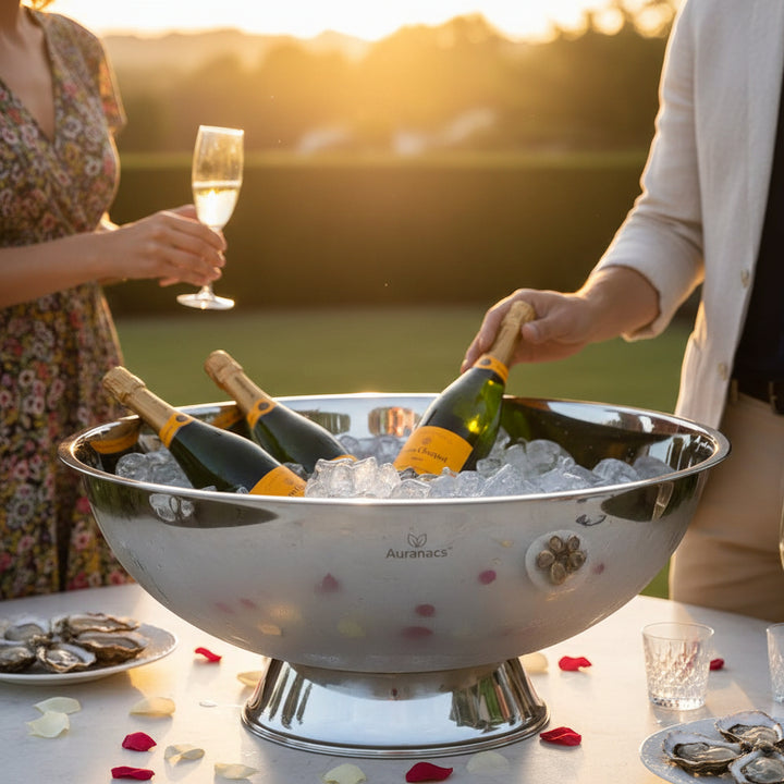 AURANACS® Maximus | Imperial stainless steel XXL bowl | Mirror-polished drinks cooler bowl | Gigantic Ø 66 cm | For champagne, wine &amp; beer | The really big thing for barbecues, events &amp; galas