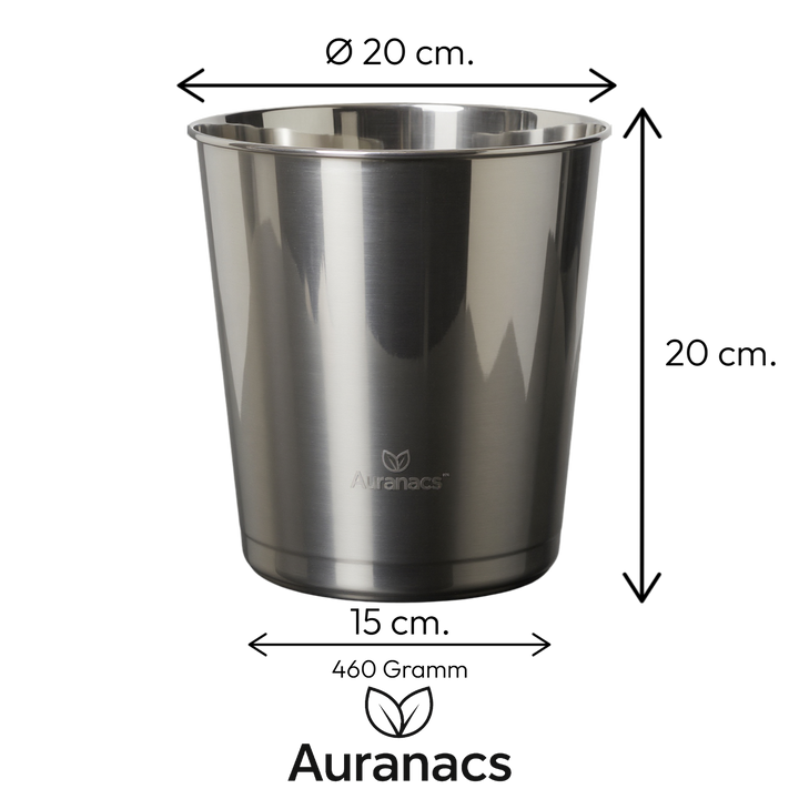 AURANACS® Venezia | Seau à vin en acier inoxydable | Seau à champagne élégant avec surface polie miroir | Seau à champagne sans poignées | Empilable pour un gain de place | Ø 20 cm | 460 g