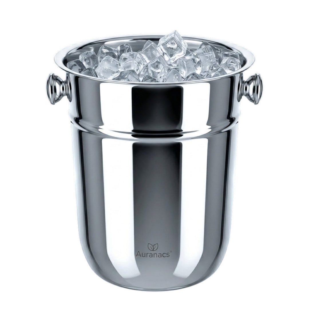 AURANACS® Bahia | Champagnerkühler aus Edelstahl | Eleganter Sektkühler, spiegelpolierte Oberfläche | Weinkühler mit 7,5L Fassungsvermögen