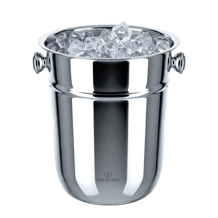 AURANACS® Bahia | Champagnerkühler aus Edelstahl | Eleganter Sektkühler, spiegelpolierte Oberfläche | Weinkühler mit 7,5L Fassungsvermögen