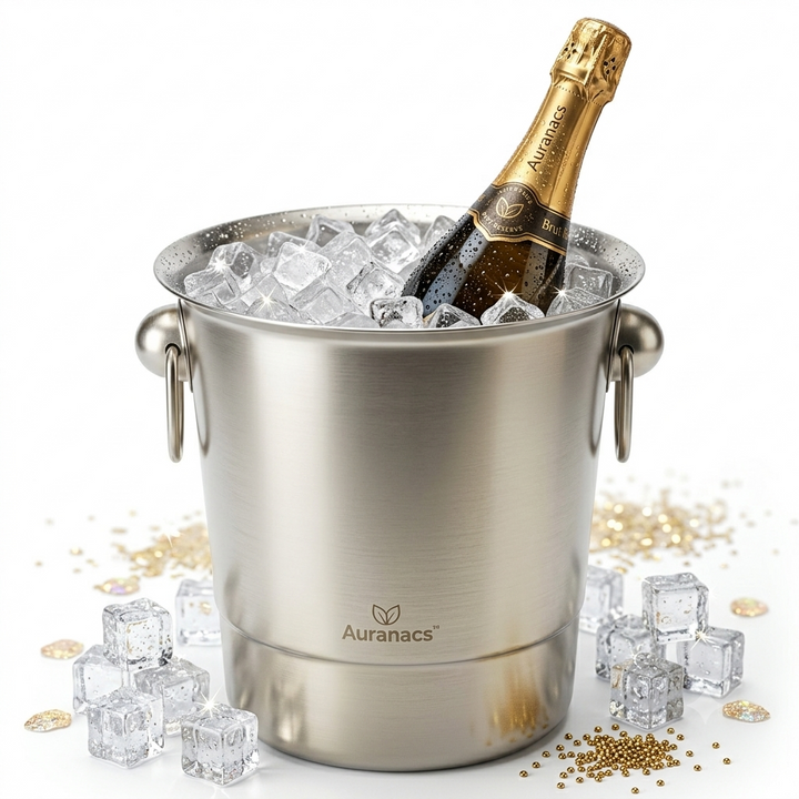 AURANACS® Toskana | Weinkühler aus Edelstahl | Eleganter Champagnerkühler mit 4,5L Fassungsvermögen