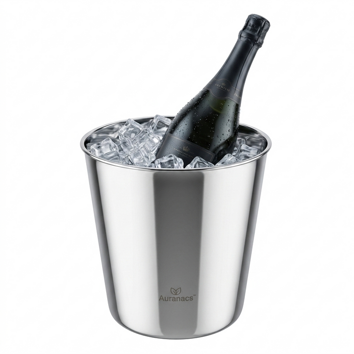 AURANACS® Venezia | Weinkühler aus Edelstahl | Eleganter Champagnerkühler mit Spiegelpolierter Oberfläche