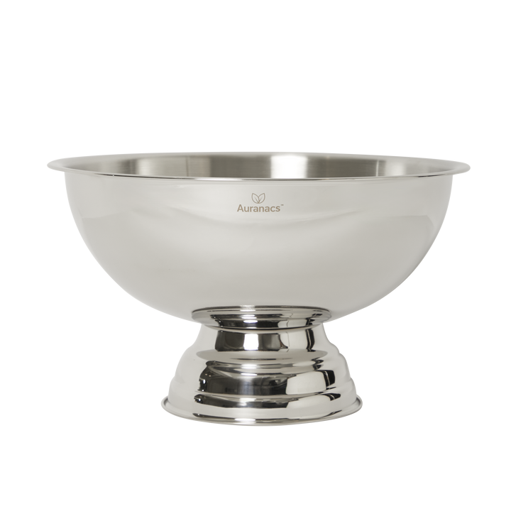 AURANACS® Sonoma | Stainless steel champagne bowl | Mirror-polished punch bowl with elegant base | Large champagne cooler Ø 40cm | Decorative drinks cooler for champagne &amp; wine | Perfect for parties &amp; events