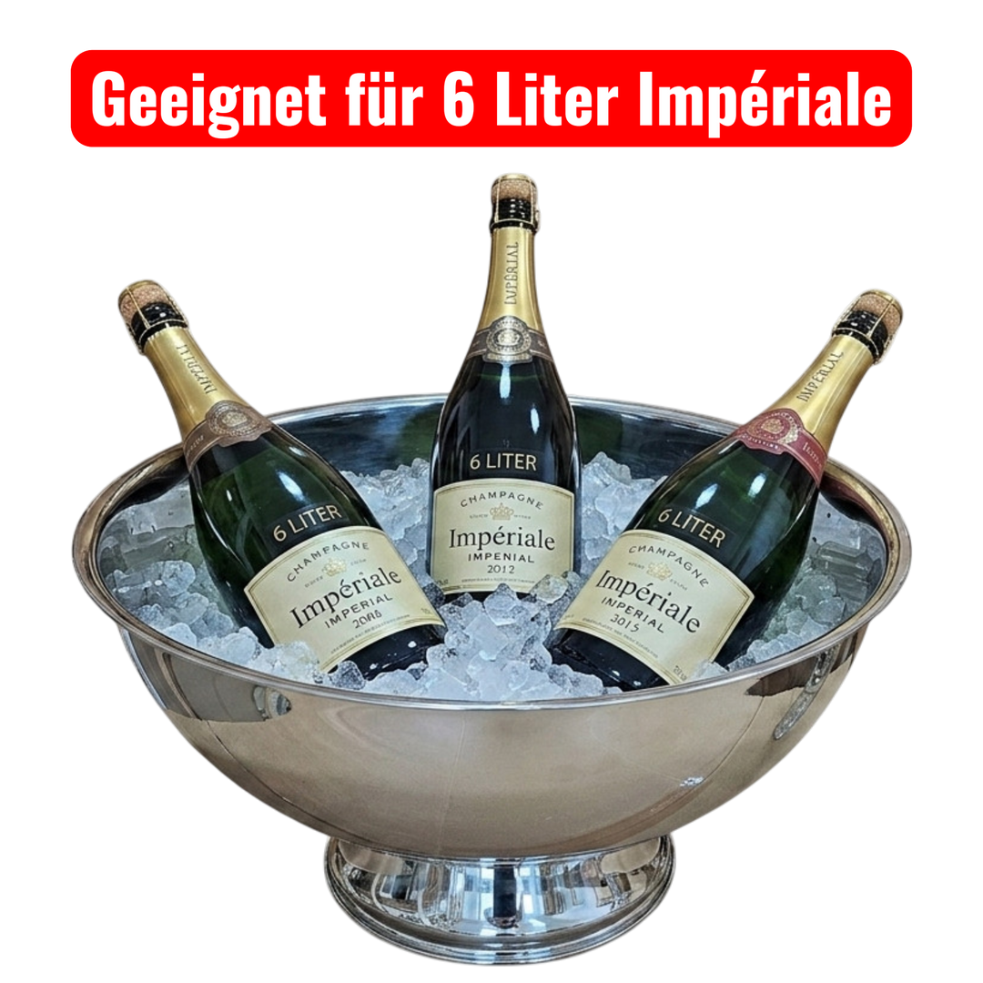AURANACS® Maximus | Impériale Edelstahl-XXXL Bowl | Spiegelpolierte Getränkekühler-Bowl | Gigantische Ø 66 cm | Für Champagner, Wein &amp; Bier