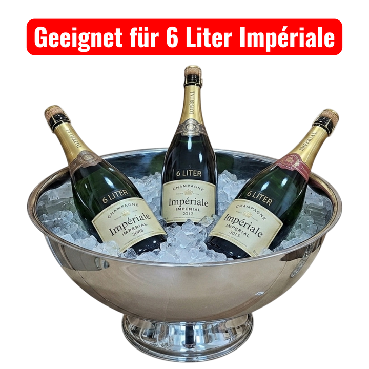 AURANACS® Maximus | Impériale Edelstahl-XXXL Bowl | Spiegelpolierte Getränkekühler-Bowl | Gigantische Ø 66 cm | Für Champagner, Wein &amp; Bier
