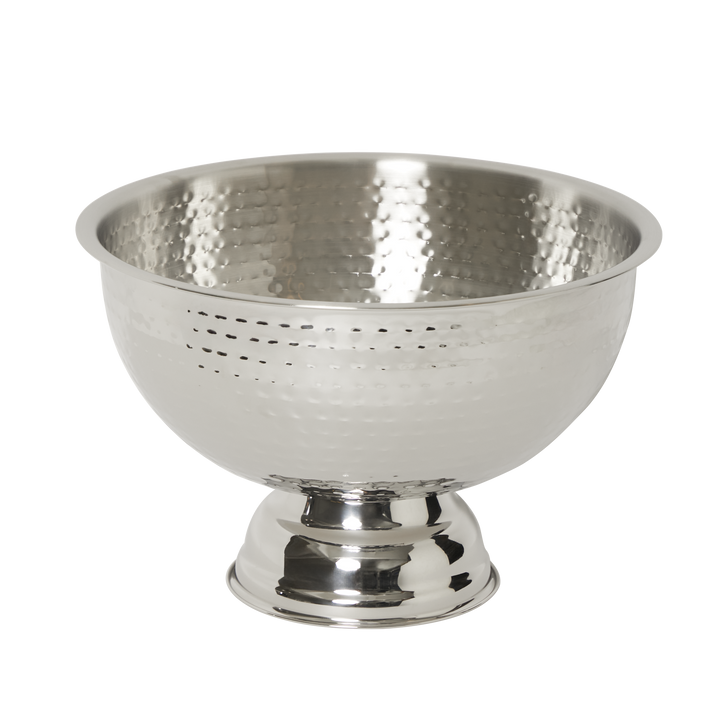 AURANACS® Bourgogne | Coppa per champagne in acciaio inox | Finitura a specchio e a martello | Grande dispenser per champagne Ø 40 cm | Raffreddatore per vino con base profonda | Design elegante per feste ed eventi