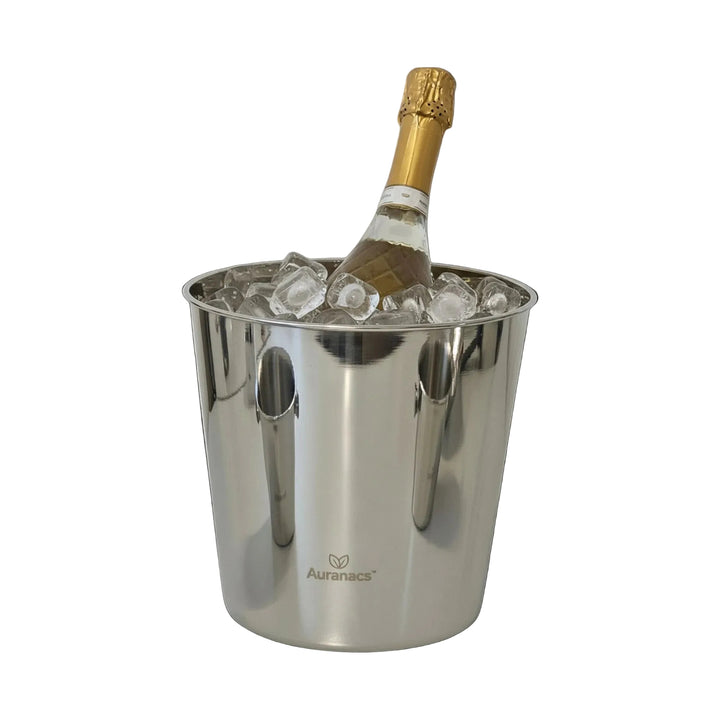 AURANACS® Venezia | Stainless steel wine cooler | Elegant champagne cooler with mirror-polished surface | Champagne cooler without handles | Space-saving stackable | Ø 20 cm | 460 g